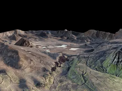 Okmok Caldera 3d model terrain 3D model