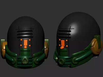 helmet high poly sculpt 3d printable ver 7 3D model 3D model 184