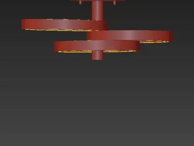 Hoopla savoy ceiling light gold 3D model