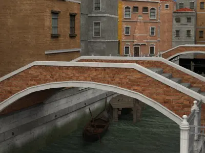 Canal Town for obj and fbx 3D model