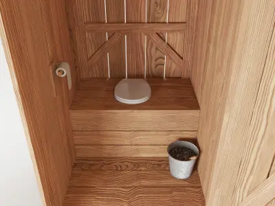 Outhouse wooden cabin 3D model