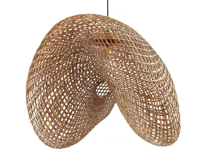 Vertigo Bamboo Rattan Pendant Lamp 3D model