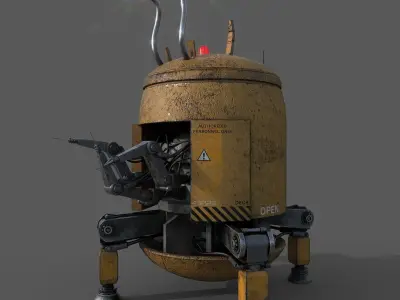 Construction Machine Robot Low-poly 3D model