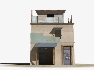 Slum x15 Low-poly 3D model