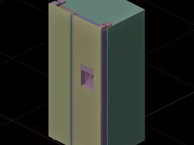 Side By Side Refrigerator With Water Stream 3D model