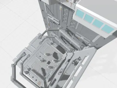 -MHB04C- Mecha Hangar Bay 04 Hangar customizable with expansions 3D print model