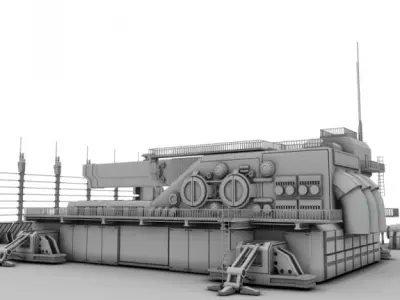 Heavy sci-fi cannon 3D model