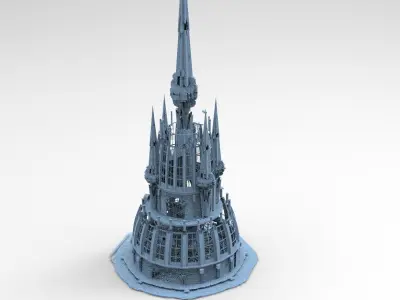 Volcano Tower castle 4 3D model