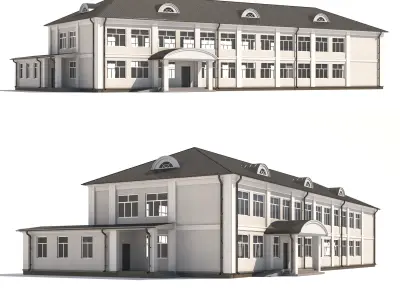 Classical public building 3D model