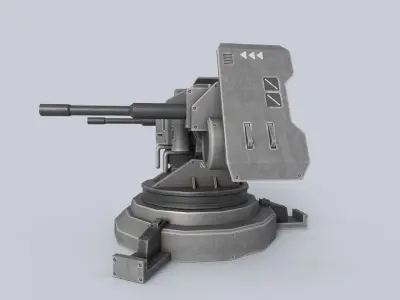 Prototype turret Low-poly 3D model by Anima-Z from CGTrader