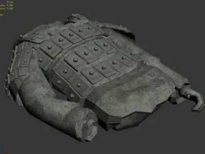 Broken Soldier Statue - Stone Rubble 01 3D model