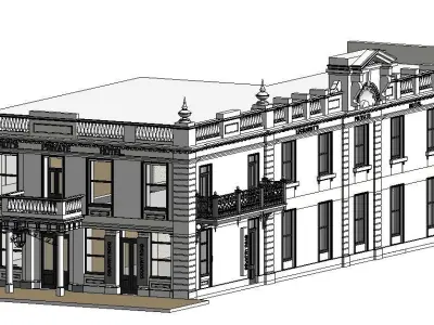 Queens town holtel 3d model 3D model