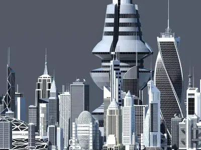 55 Skyscraper Collection 3D model