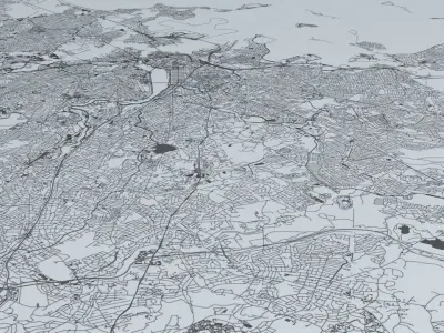 Boston Road Network and Streets 3D model