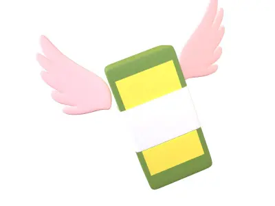 Cartoon Money With Wing V1 009 Low-poly 3D model