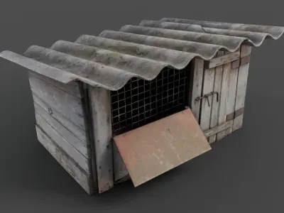 Wooden Cage Low-poly 3D model