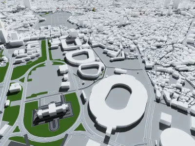 Tokyo full city and airport Low-poly 3D model