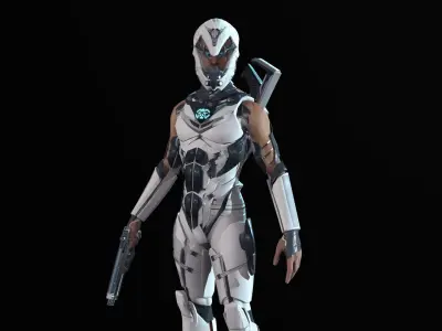 Sci Fi Trooper Game Ready Low-poly 3D model
