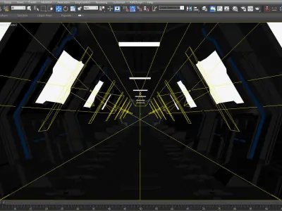 SCI FI INTERIOR SCENE SPACE SHIP Low-poly 3D model