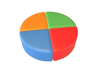 Pie Graph v1 001 Low-poly 3D model