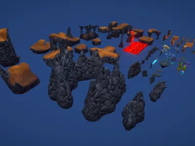 Stilized Dungeon  Low-poly 3D model