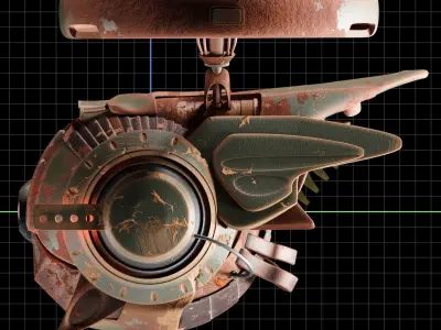 Rigged Scifi drone for Blender 3D model