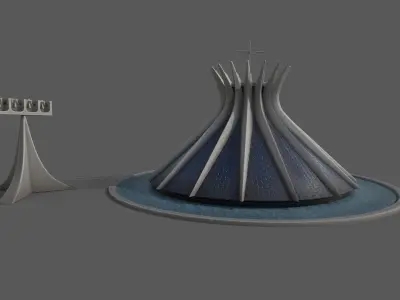 The Cathedral of Brasilia  Low-poly 3D model