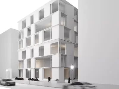 Modern Concrete Office Building Exterior for Urban Architecture 3D model