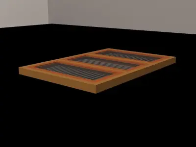  WOODEN WINDOW -LOW POLY -GLASS-150X100 - KW3- 3 panel furniture Low-poly 3D model