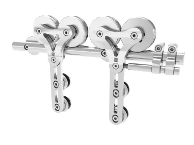 DUPLEX sliding barn door hardware Low-poly 3D model