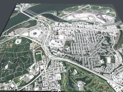 Cityscape Pentagon City Washington USA 3D model