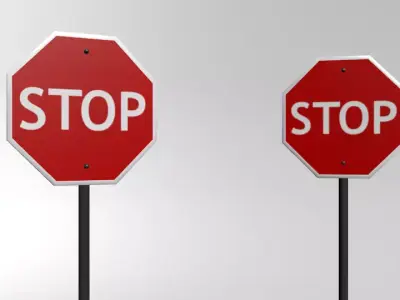 Stop Sign Low-poly 3D model