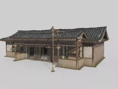 Asian Ancient Architecture Tavern Teahouse 3D model