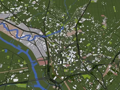 Dallas City USA Low-poly 3D model