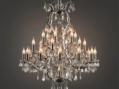 Home Concept Crystal Chandelier Large Low-poly 3D model