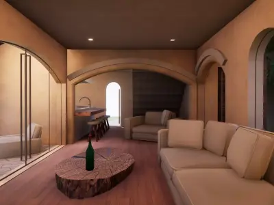 SHC Spanish Modern House 2 Low-poly 3D model