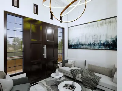 2 Floor House Full Interior with Panorama ready enscape render 3D model