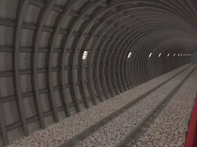 Subway tunnel 3D model