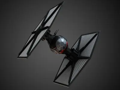 First Order Tie Fighter Low-poly 3D model
