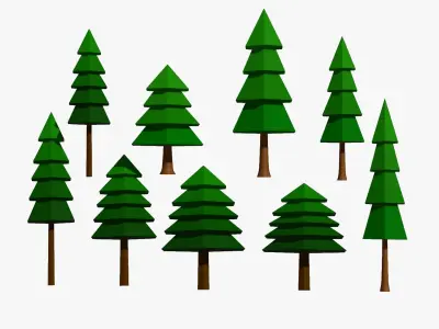 Lowpoly Pine Tree Pack Low-poly 3D model