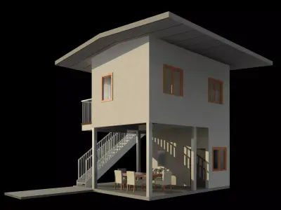 Low cost house by REVIT 25R12 3D model