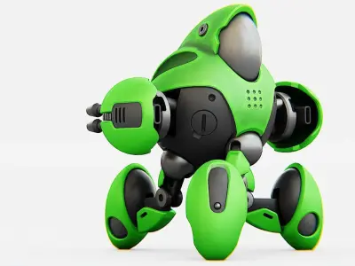 BATTLE DROID GREENGEM   RIGGED 3D model