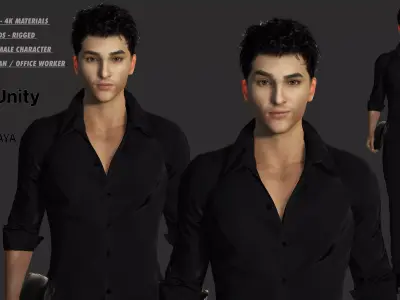 AAA 3D REALISTIC MALE CHARACTER - YOUNG BUSINESSMAN  CEO WORKER Low-poly 3D model