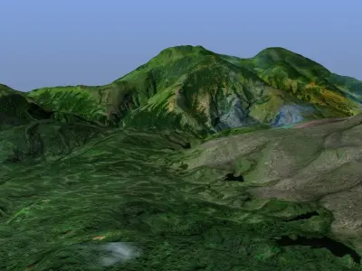 Tropical Volcano Terrain 3D model