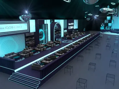 Futuristic Event Exhibition Stand - Product Launch Stage - PBR Low-poly 3D model