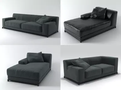 F four different sofas 3D model