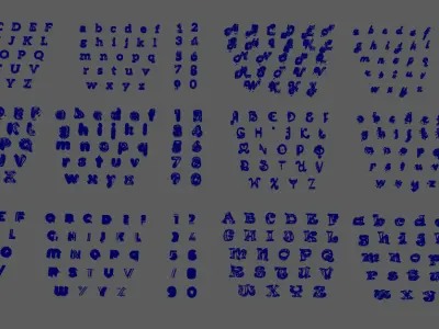 Stylish letters A to Z Low-poly 3D model