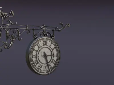 Public Street Clocks Low-poly 3D model