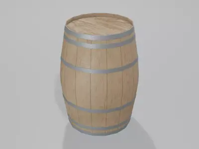 Light Toasted Lowpoly Bordeaux Barrel Low-poly 3D model