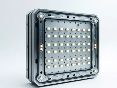 Industrial LED Lighting Panel Model Pack Low-poly 3D model